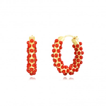 Pendientes Mineral Aro - 24 mm - Bañada Oro Pendientes Mineral Aro - 24 mm - Bañada Oro