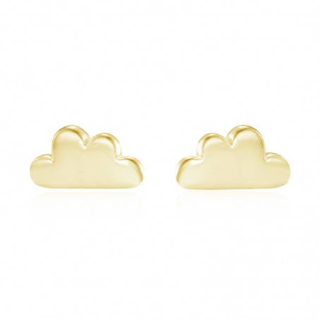 Pendientes Nube - 4 mm - Bañado Oro y Plata Rodiada