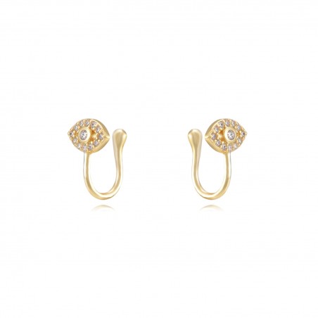 Pendientes Ojo - Ojo - Earcuff 12mm - Bañado Oro y Plata Rodiada