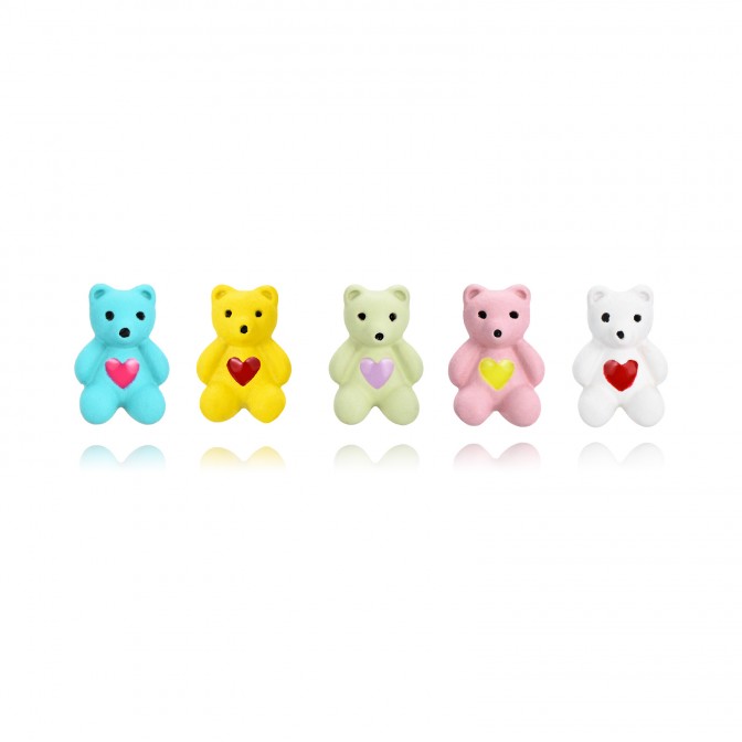 Pendientes Oso de peluche - Enamel - 6*8 mm - Bañado Oro
