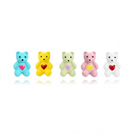 Pendientes Oso de peluche - Enamel - 6*8 mm - Bañado Oro