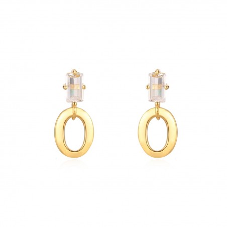 Pendientes Oval - Circonita - 16 mm - Bañado Oro y Plata Rodiada