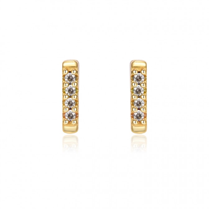 Pendientes Palo - Circonita Amatista - 7mm