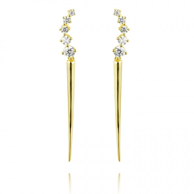 Pendientes Palo - Circonita Blanca