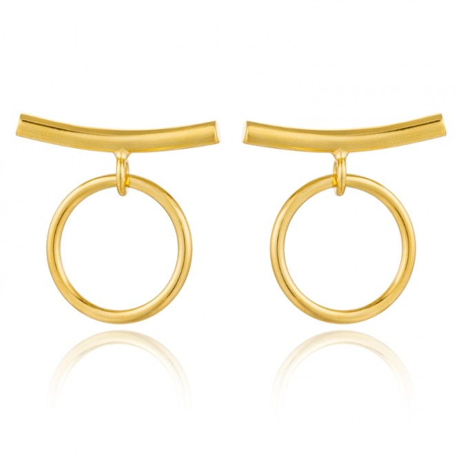 Pendientes Palo Circulo - 22 mm