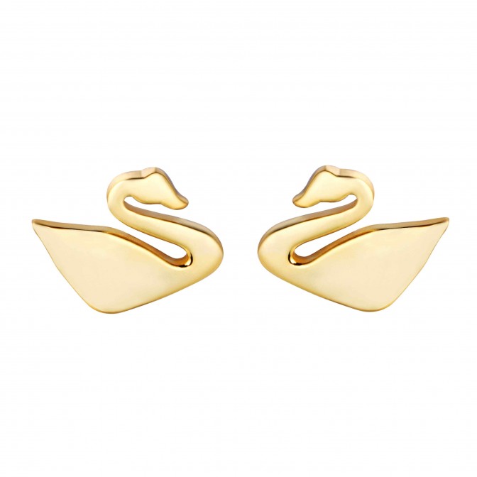 Pendientes Pato - 8 mm - Bañado Oro y Plata Rodiada