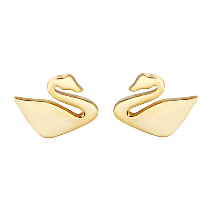 Pendientes Pato - 8 mm - Bañado Oro y Plata Rodiada 2