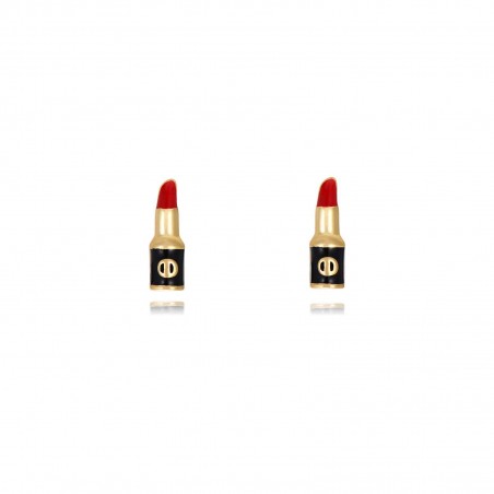 Pendientes Pintalabios - Enamel 8,5*3 mm - Bañado Oro y Plata Rodiada Pendientes Pintalabios - Enamel 8,5*3 mm - Bañado Oro y Plata Rodiada