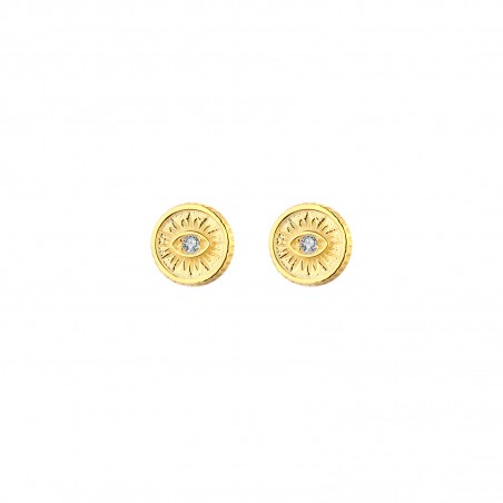 Pendientes Plata - Ojo 6mm - Bañado Oro y Plata Rodiada