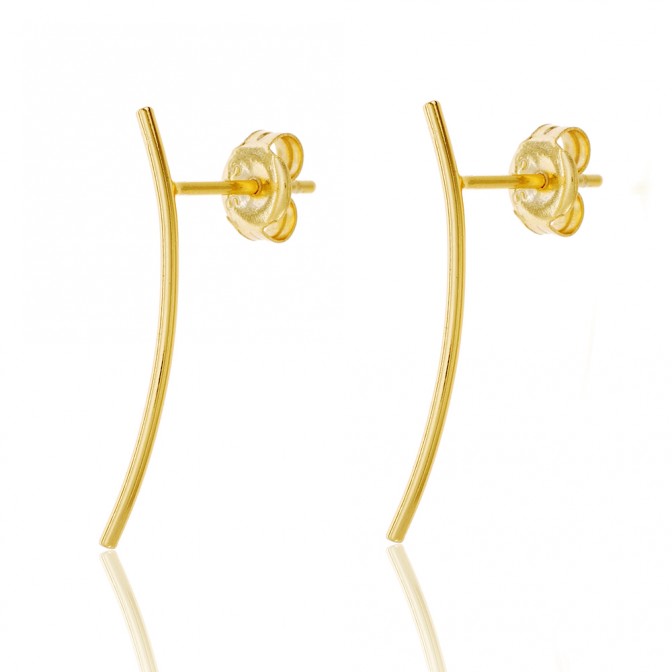 Pendientes Plata - Palo 24 mm - Bañado Oro y Plata Rodiada