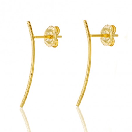 Pendientes Plata - Palo 24 mm - Bañado Oro y Plata Rodiada