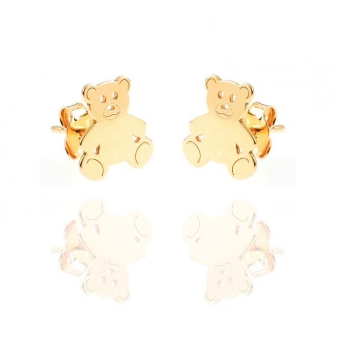 Pendientes Plata - Oso 10mm 2