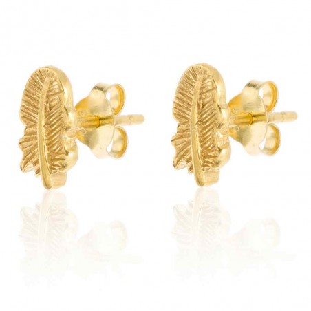Pendientes Pluma - 10 mm - Bañado Oro y Plata Rodiada Pendientes Pluma - 10 mm - Bañado Oro y Plata Rodiada