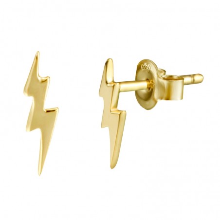 Pendientes Rayo - 9 mm - Bañado Oro y Plata Rodiada