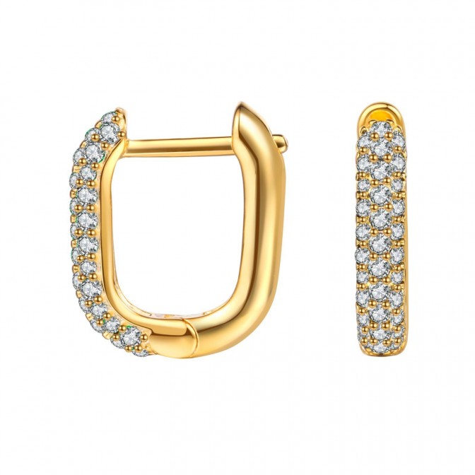 Pendientes Rectangulo - Circonita - 15 mm