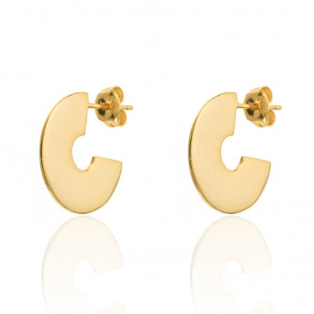 Pendientes Semi Aro - 18 y 22 mm - Bañado Oro y Plata Rodiada