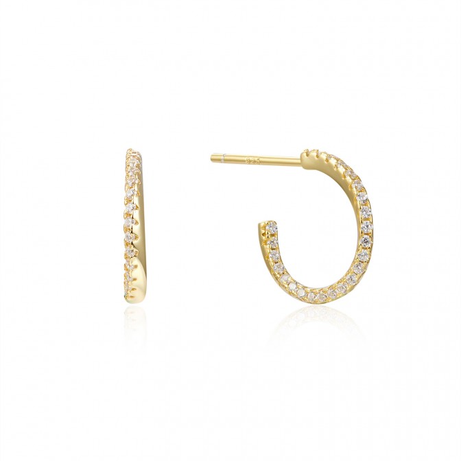 Pendientes Semi Aro 13 mm Bañado Oro