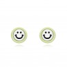 Pendientes Smiley - Enamel - 7 mm -  Bañada Oro