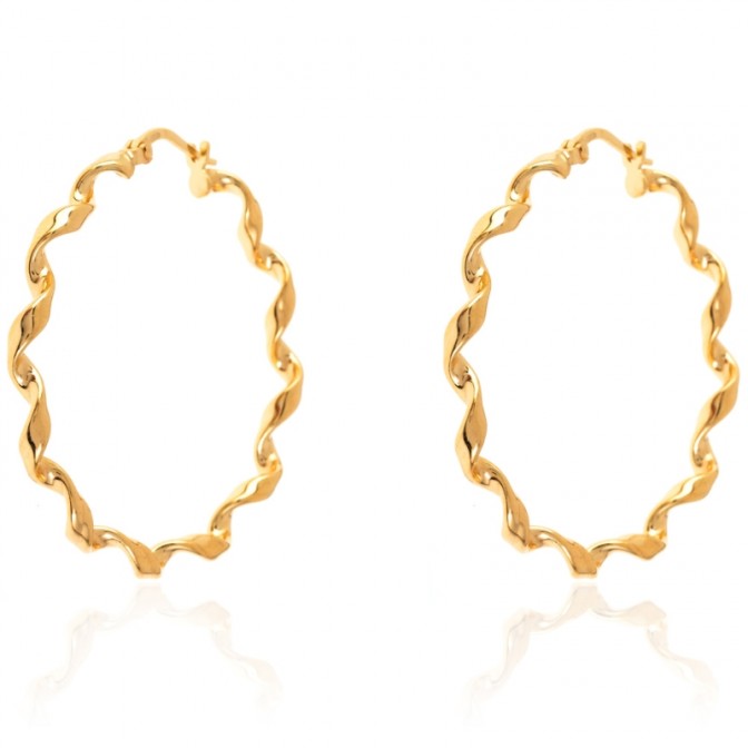 Pendientes Trenzado Aro - 36 mm