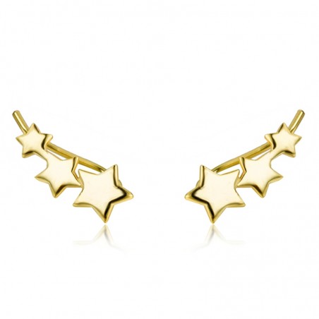 Pendientes Trepador - Estrella 13 mm - Bañado Oro y Plata Rodiada