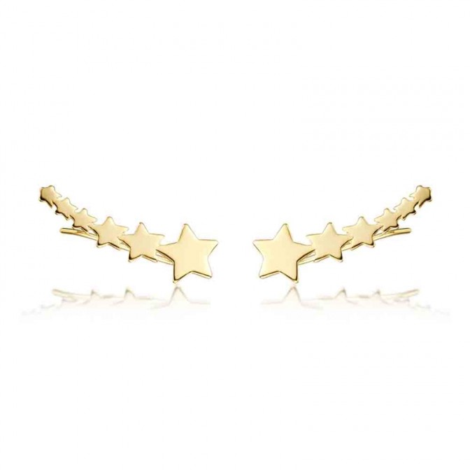 Pendientes Trepador - Estrella 27 mm - Bañado Oro y Plata Rodiada