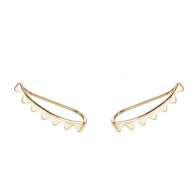 Pendientes Trepador - Triangulos 20 mm - Bañado Oro y Plata Rodiada