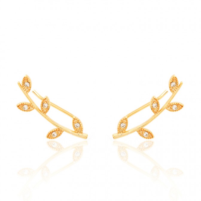 Pendientes Trepador Circonita - Hojas