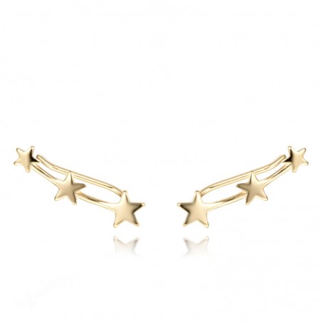 Pendientes Trepador Estrella - 20 mm - Bañado Oro y Plata Rodiada