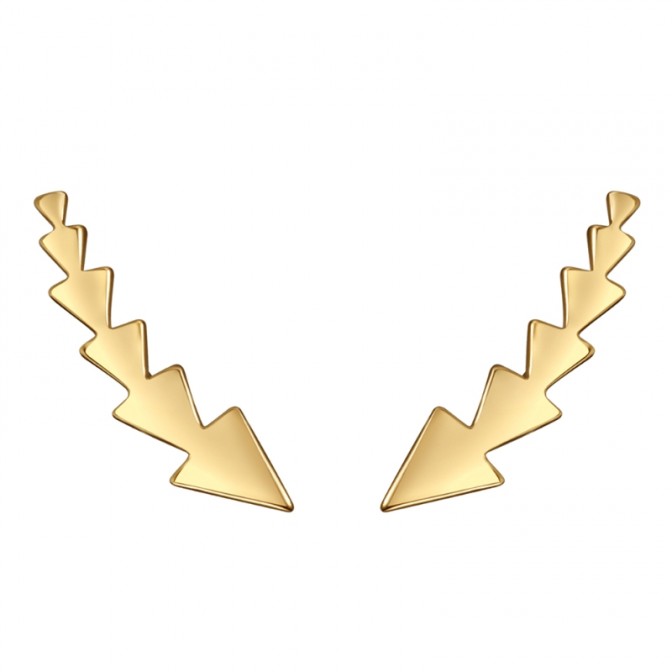 Pendientes Trepador Flecha - 20 mm - Bañado Oro y Plata Rodiada