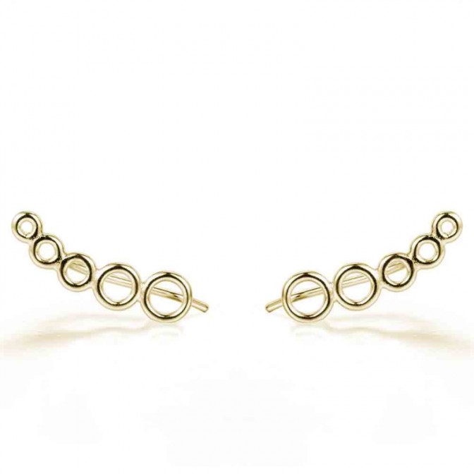 Pendientes Trepadores - Circulos 18*5mm - Bañado Oro y Plata Rodida