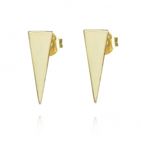 Pendientes Triangulo - 15 mm - Bañado Oro y Plata Rodiada