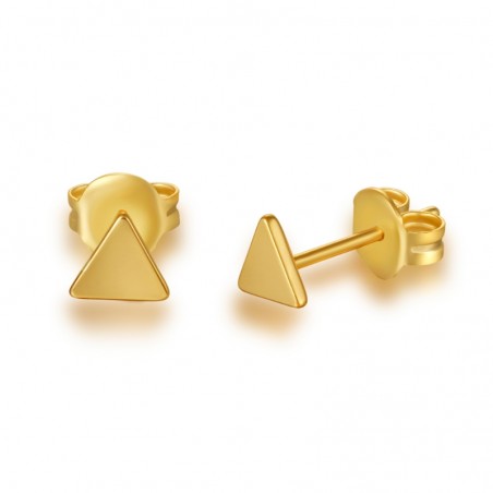 Pendientes Triangulo - 5 mm - Bañado Oro y Plata Rodiada