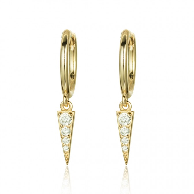 Pendientes Triangulo - Circonita Negra