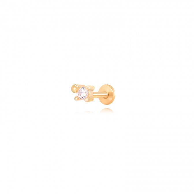 Piercing Circonita - 4,5*3 mm - Acero Bañado Oro