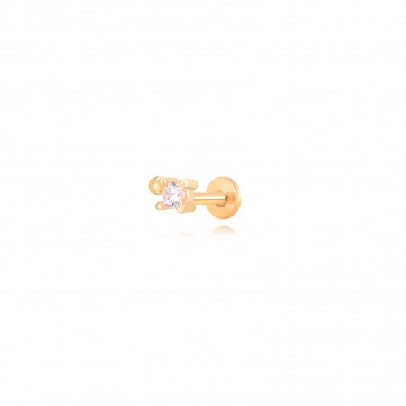 Piercing Circonita - 4,5*3 mm - Acero Bañado Oro