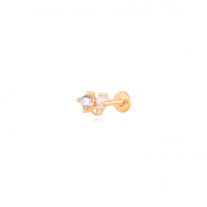 Piercing Circonita - 5,5*4,5 mm - Acero Bañado Oro