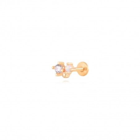 Piercing Circonita - 5,5*4,5 mm - Acero Bañado Oro