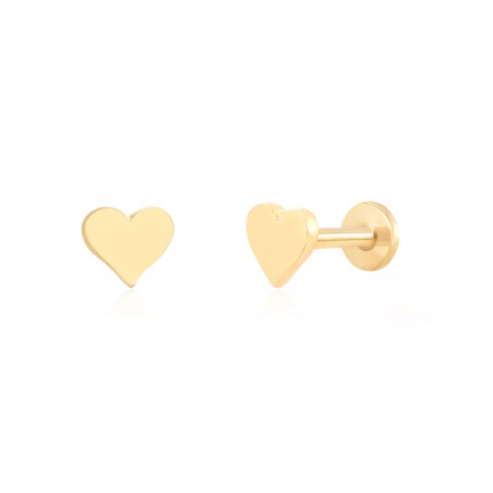 Piercing Corazon - 5 mm - Acero Bañado Oro