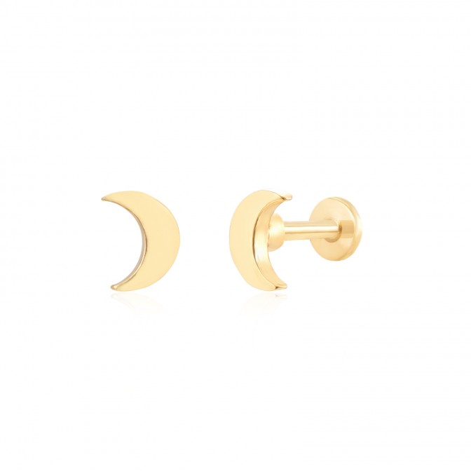 Piercing Luna - 5 mm - Acero Bañado Oro