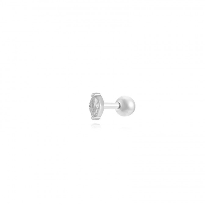 Piercing Acero Marquise - 5*2 Mm - Circonita - Bañado Oro Y Acero Rodiada 2