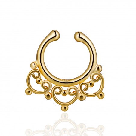 Piercing Septum - Flor 15 mm - Bañado Oro y Plata Rodiada