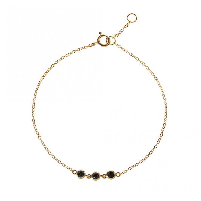 Pulsera - 3 Circonitas Negra