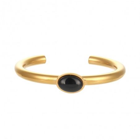 Pulsera Acero Mineral - 67 mm - Bañado Oro y Plata Rodiada