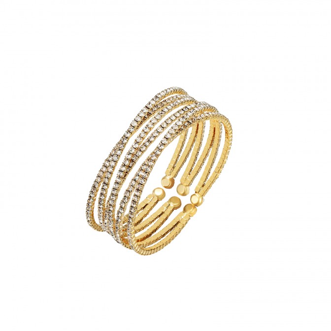 Pulsera Adaptable - Bronce Zigzag 20mm - Bañado Oro y Plata 2