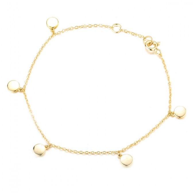 Pulsera Chapas - 16+4 cm - Bañado Oro y Plata Rodiada