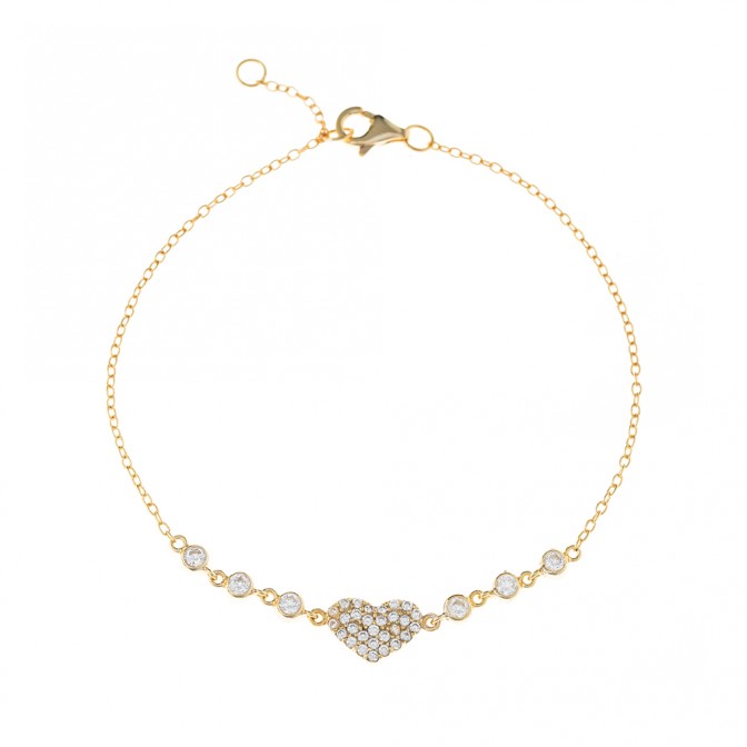 Pulsera Circonita - Corazon 10 mm