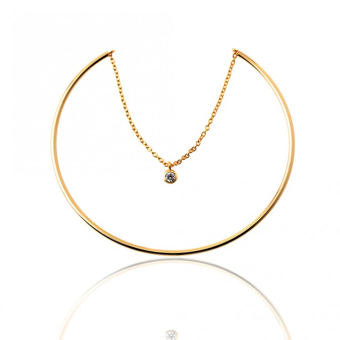 Pulsera Circonita - Rigida con Cadena