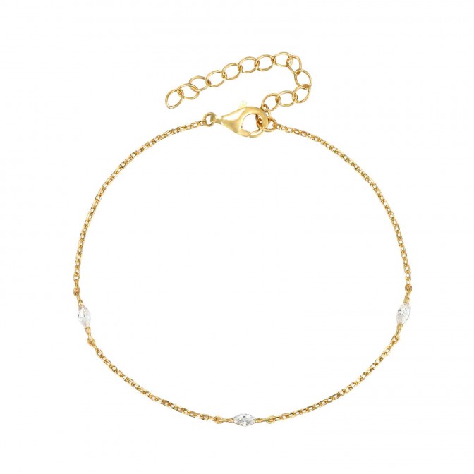 Pulsera Circonita - Rombo 3,5 * 2 mm - Bañado Oro