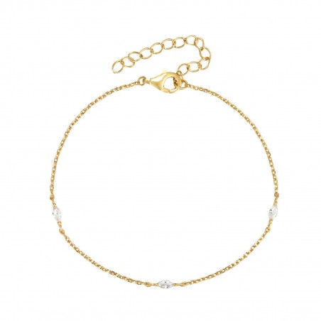 Pulsera Circonita - Rombo 3,5 * 2 mm - Bañado Oro