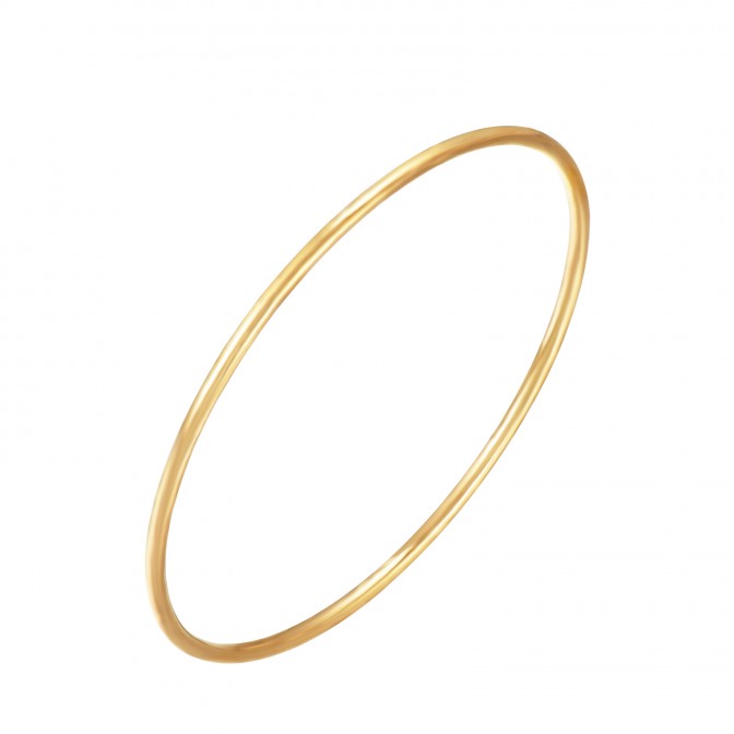 Pulsera Esclava Acero Liso - 64 mm - Color Oro y Acero